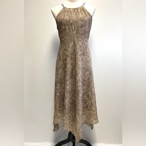 Halter Evan-Picone Halter Asymmetrical Dress Vintage Tropical Vacation Size 4
